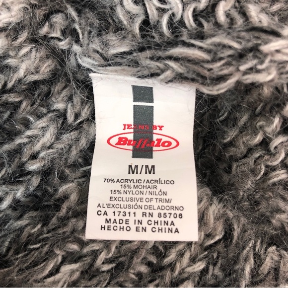 I Jeans by Buffalo Marbled Mohair Blend Elbow Patch Knit Sweater Medium - Picture 4 of 8